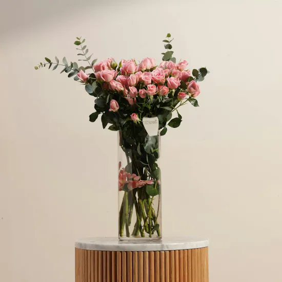Charming Pink Baby Rose Vase