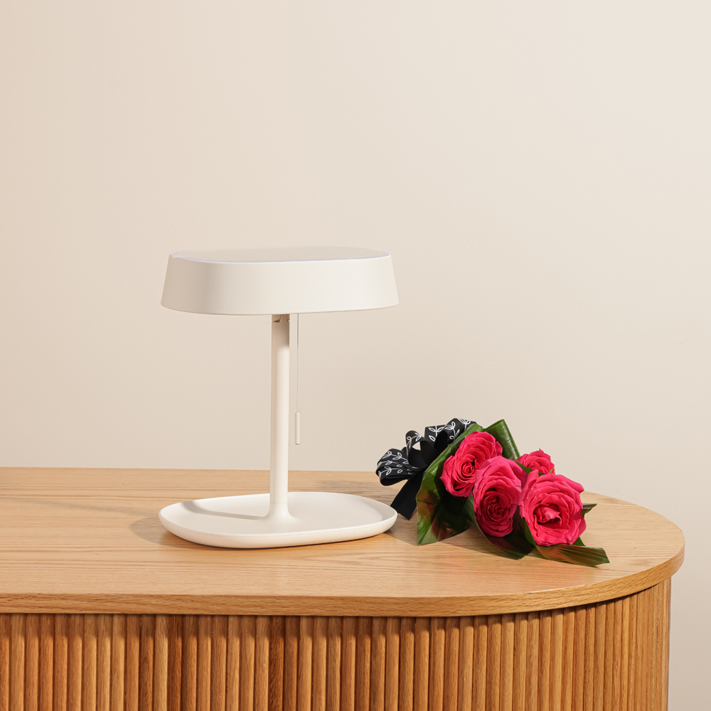 Yellow Event Mirror Lamp | Fuchsia Roses