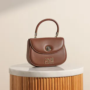 Cavalli Class Chestnut Leather Bag
