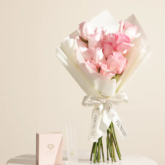 Amal Almajed Drop Charm Gold Women's Necklace | Blissful Flowers
