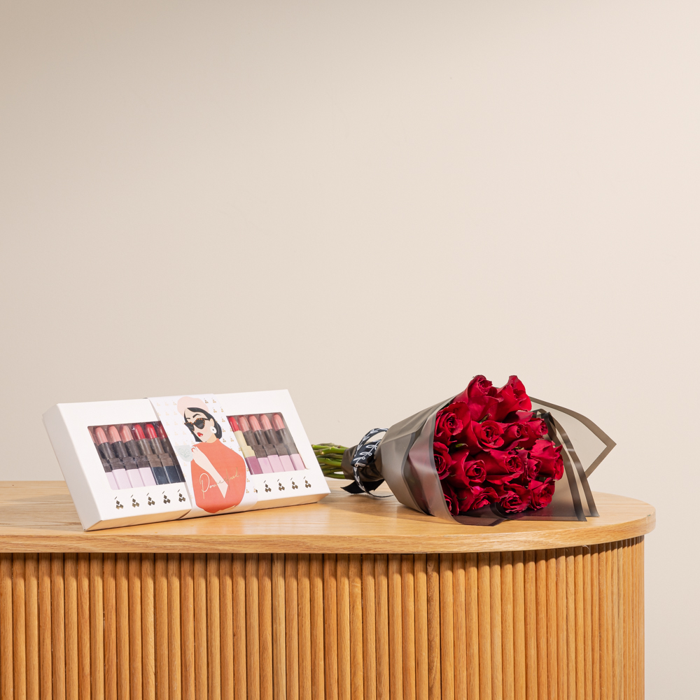 علبة شوكولاتة روج من شنشال | باقة حمراء