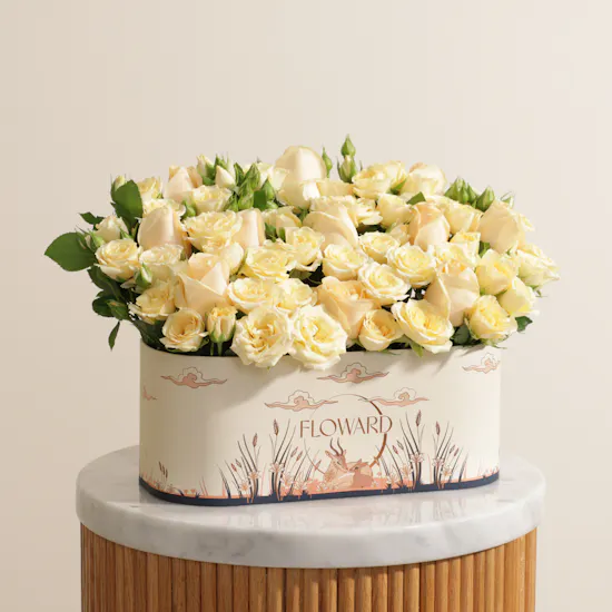 The Tender Heart Peach Roses Box