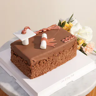 J's Bakery Graduation Love Bite Cake | White Roses 
