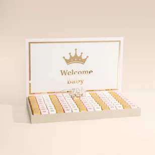 Le Chocolatier Dubai Personalized Baby Girl Crown Large Chocolate Tray