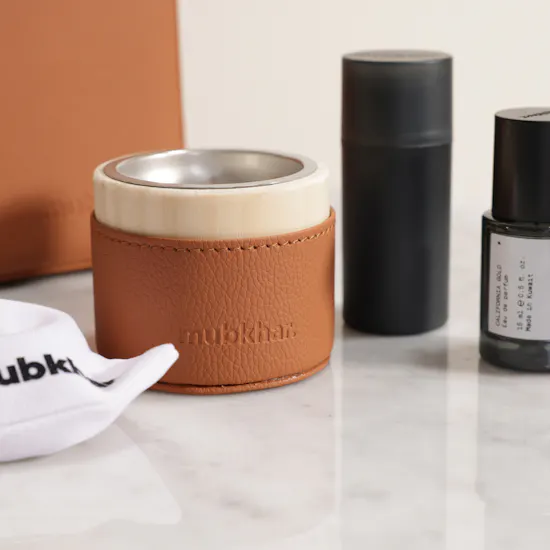 Mubkhar Bakhoor Leather Travel Bag | Camel