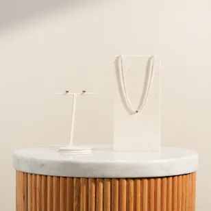 Pandora Red Heart Earrings and Necklace Set
