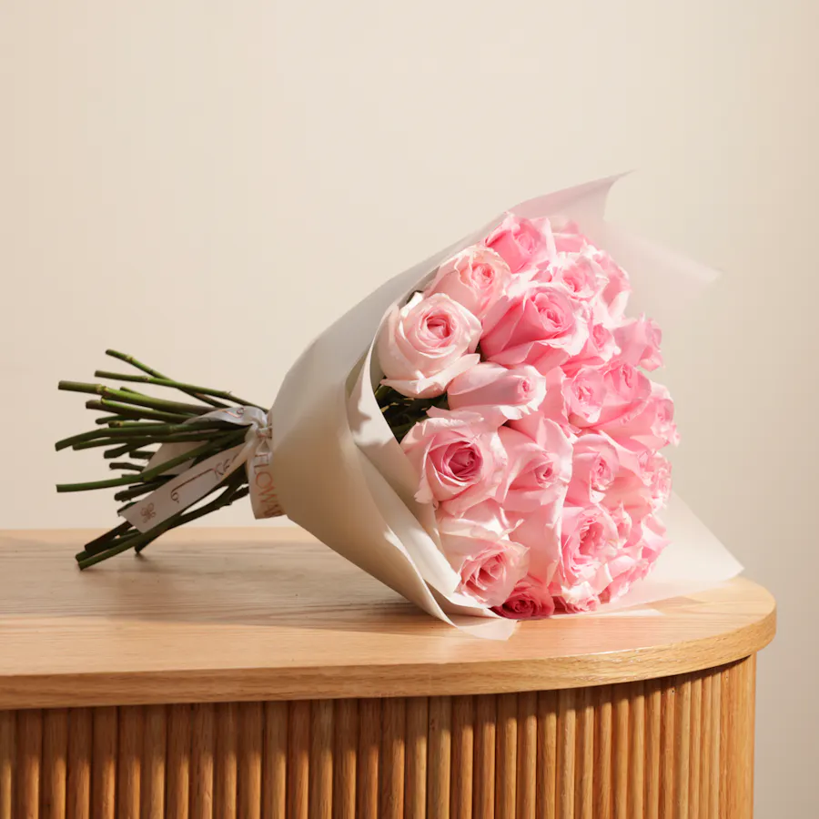 Pink Roses Bouquet | 35 Flowers 1