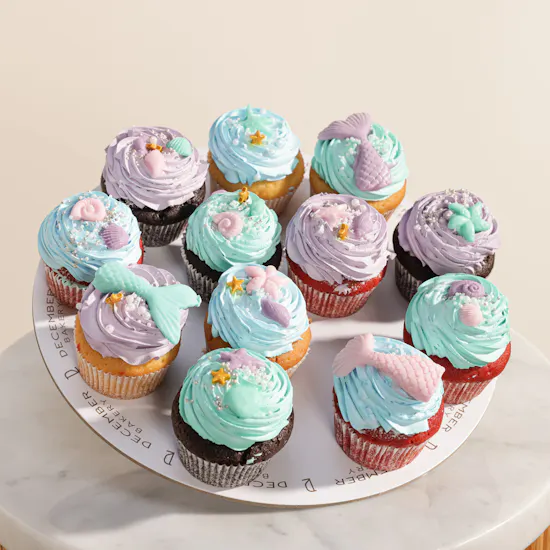 December Cake Mermaid Cupcakes