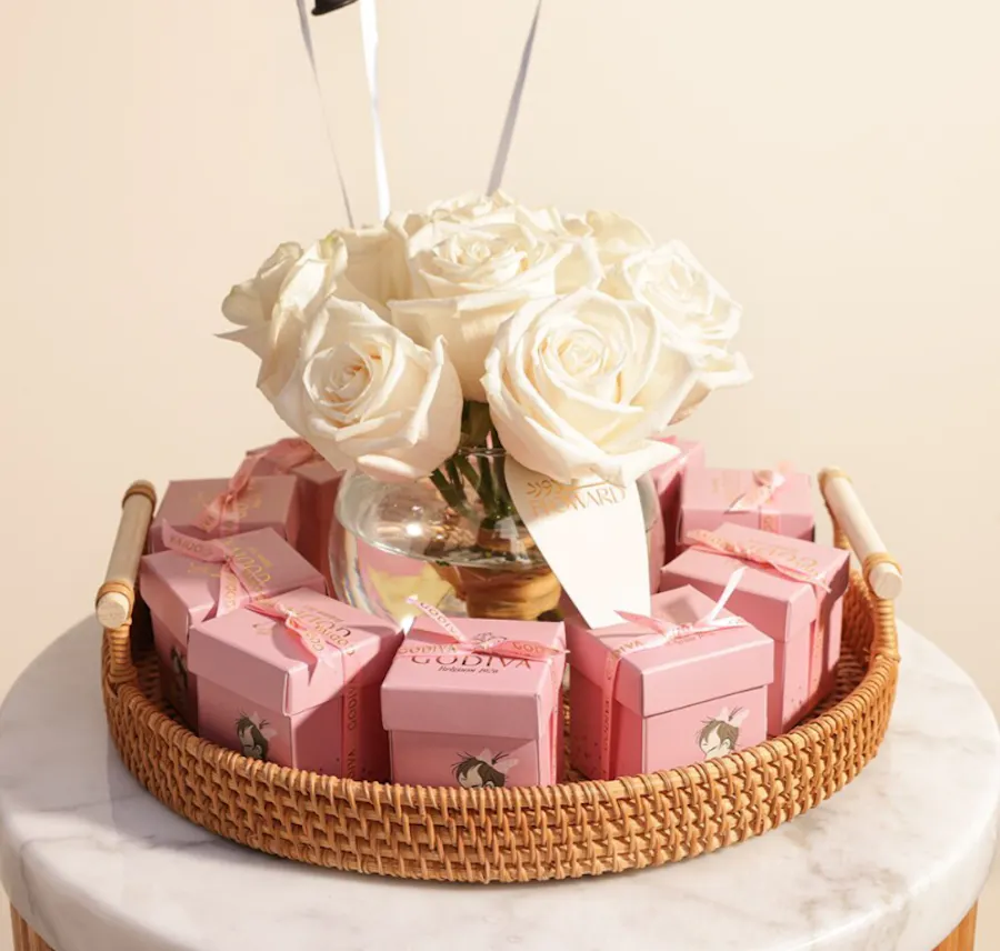 Godiva Baby Chocolate Pink Basket | Flowers & Balloons  3