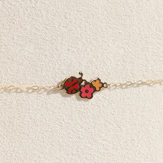 Miss L' by L'azurde Ladybug Chain Kids Bracelet