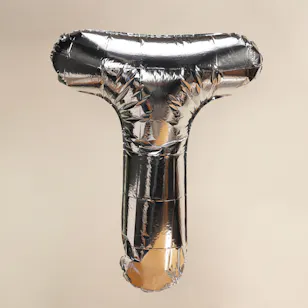 Letter T Balloon | Silver Letter T Balloon | Silver