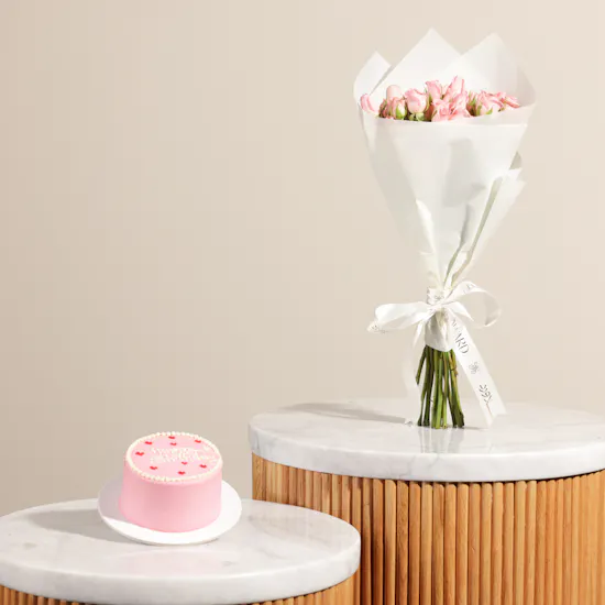 Noon Sweets Happy Birthday Pink Cake | Stunning Flowers