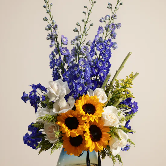 Golden Morning Rays Flower Vase