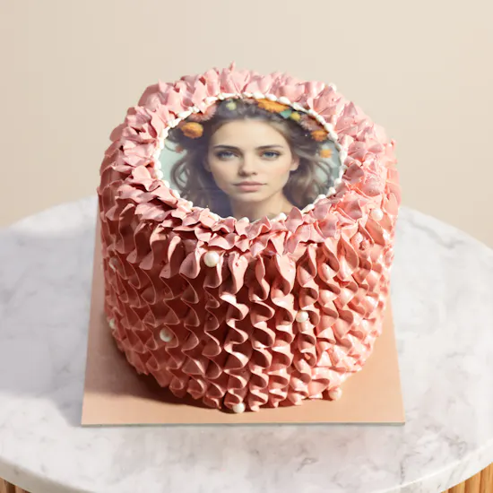 Mister Baker Personalized Photo Pink Cake
