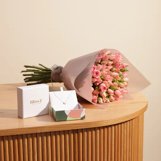 Miss L by L'azurde Kids Necklace | Pink Flower Bouquet