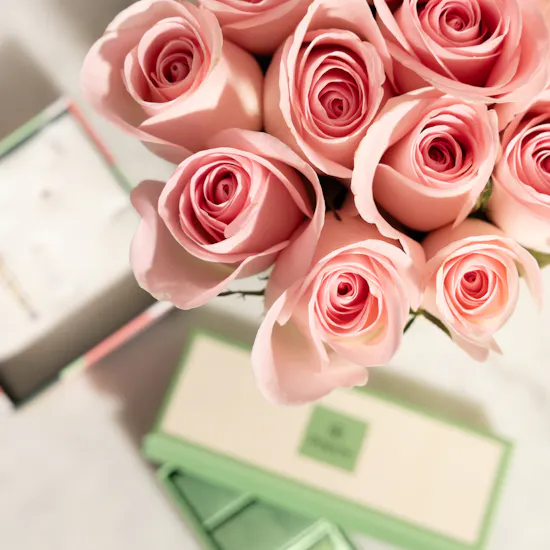 Miss L Stud and Drop Earrings | Patchi Chocolate Box and Flowers