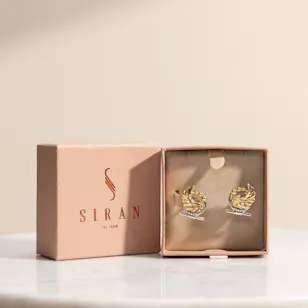 Siran by Iram Pharaonic Falcon Wing Hoop Earrings