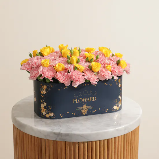 Golden Charm Flowers Box