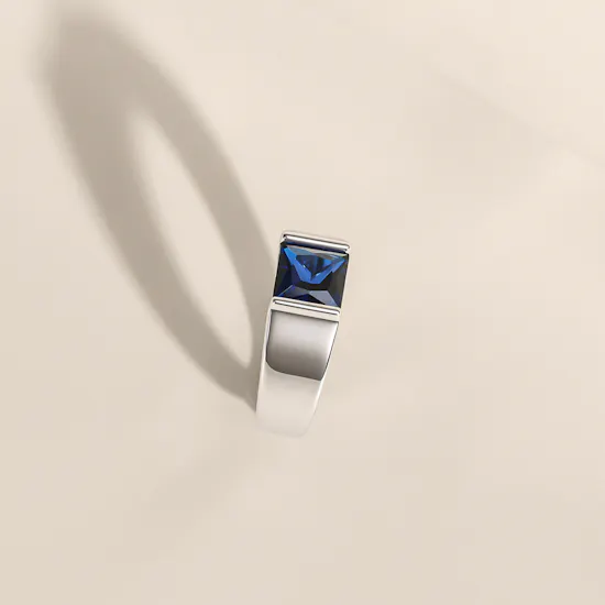 Floward Sapphire Monolith Silver Men's Ring | Size 6