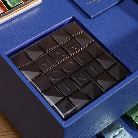 Pierre Marcolini Blue Leather Drawer Chocolate Box