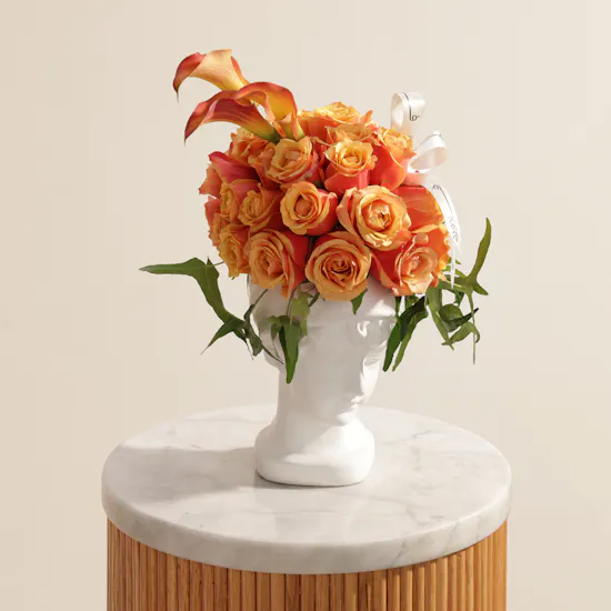 Radiant Orange Aura Flower Vase