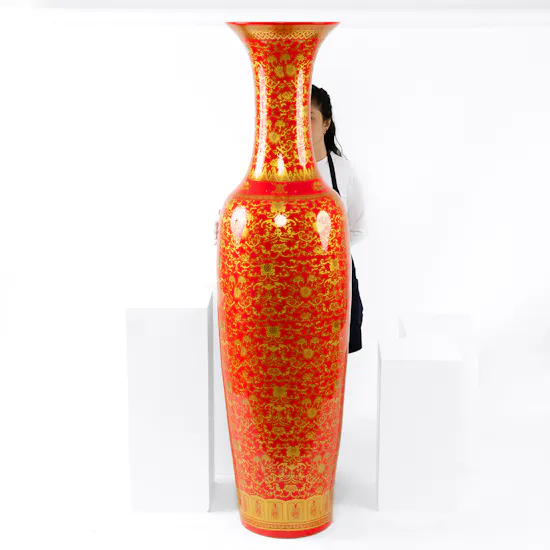 Luscious Red and Gold Urn | 180 cm