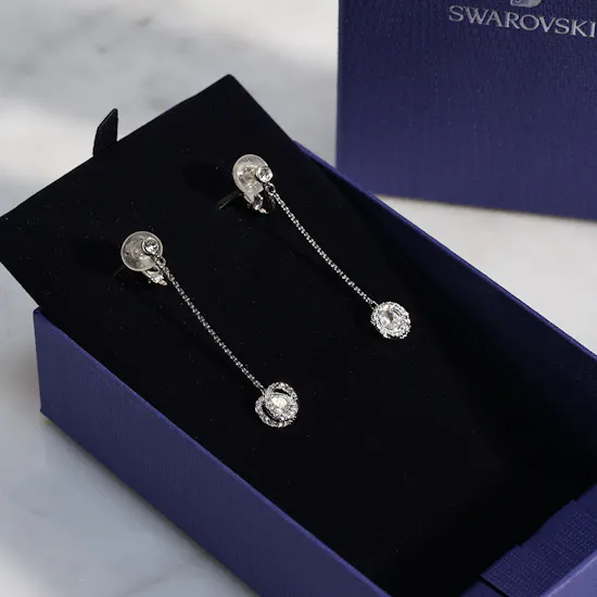 Swarovski Generation Clip Rhodium Plated Earrings