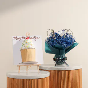 Floward Personalized Giant Cupcake Half Portrait Cake | Happy Moments Flowers
