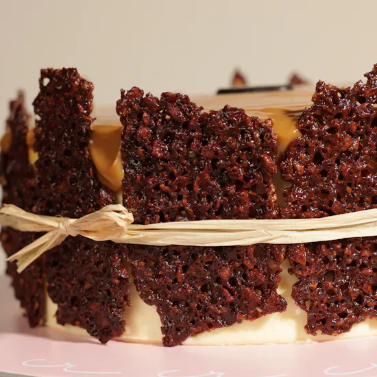 Creamy Ribbons Caramel Carrot Cake | Pure Delight Flower Bouquet