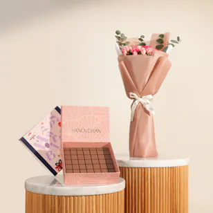 Hanoverian Happy Birthday Caramel Chocolate Box | Joyful Flowers Bouquet