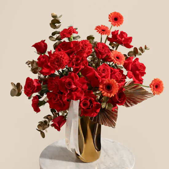 Sunlit Golden Flower Vase