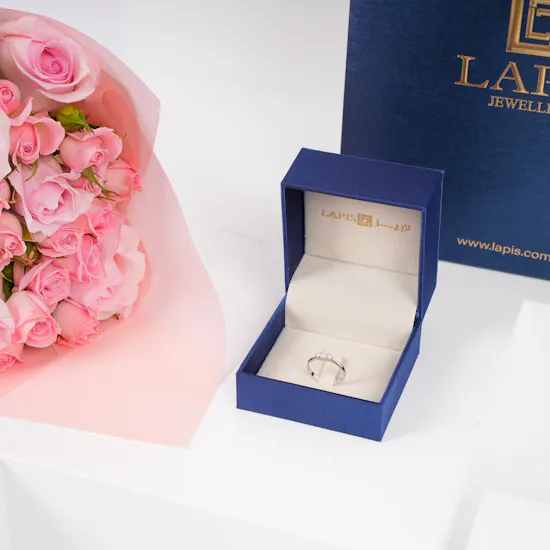 Lapis Diamond Ring | Flowers Bouquet