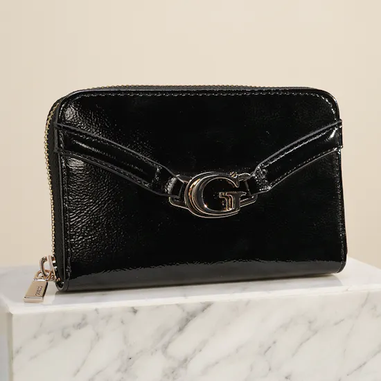 Guess Dea SLG Women Black Zip Around Black Wallet