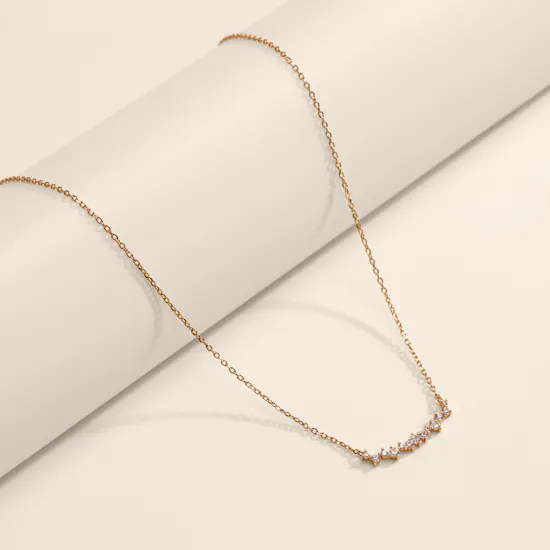 Artsy Horizontal Zircon Stones Bar Women's Necklace