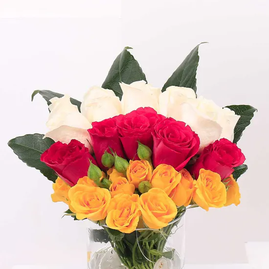 Colorful Vase | 17 Flowers