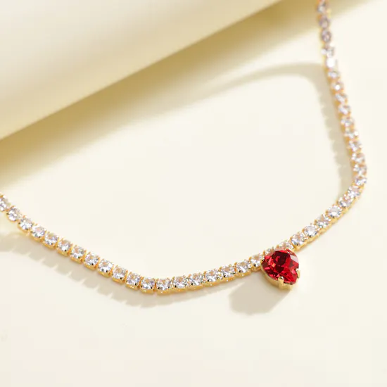 Caroline Svedbom Red Heart Necklace