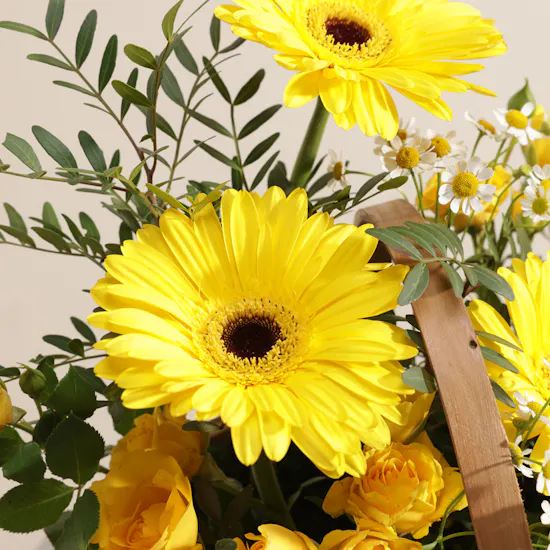 Golden Delight Flower Basket