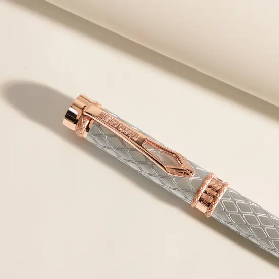 Roberto Cavalli Two Tone Silver & Rose Gold Ballpoint Pen