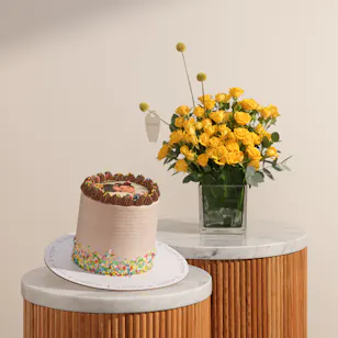 December Cake Personalized Photo Chocolate Cake | Moment of Pure Flowers