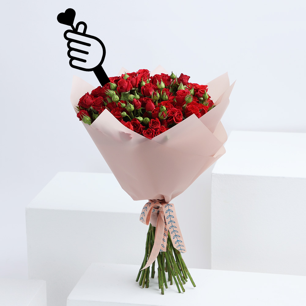 30 Red Baby Roses |Pink Wrap