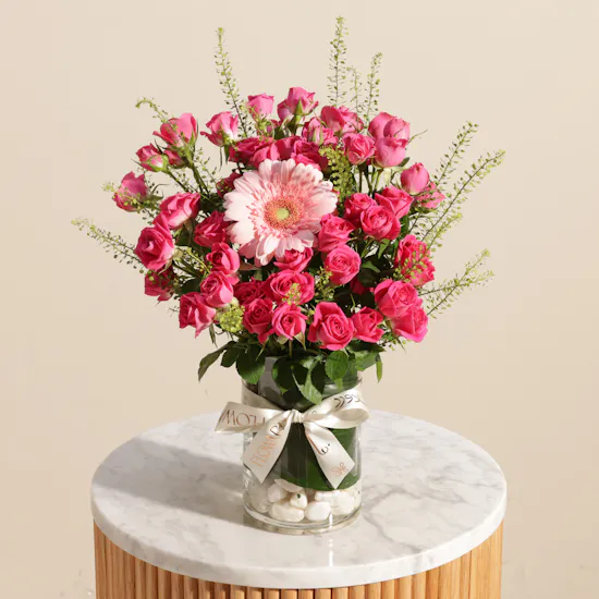 Pink Sunshine Flower Vase