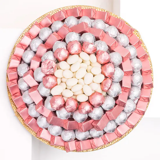 NJD It's a Girl Chocolate Tray | Pink Eustoma