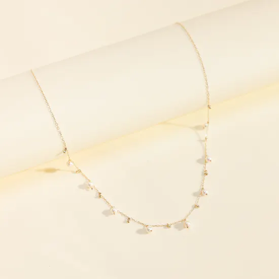 AV Jewelry Yellow Gold and Freshwater Pearl Choker