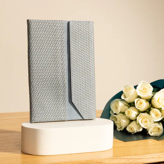 Atom Baby Blue Notebook | Timeless Rose Fusion Bouquet