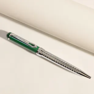 Roberto Cavalli Silver & Green Writing Pen 