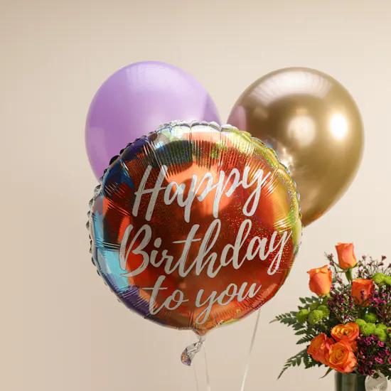 Floward Birthday Kick Age Meme Cake | Bright Flowers Vase and Balloons Set