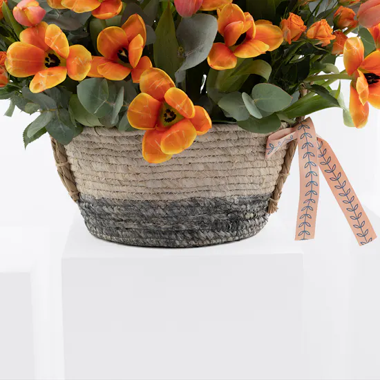 Orange Flowers Basket