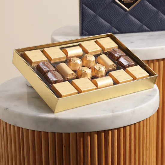Bostani Dark Blue Leathered Small Chocolate Box