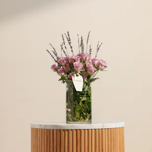 Lavender Field Flowers Vase 