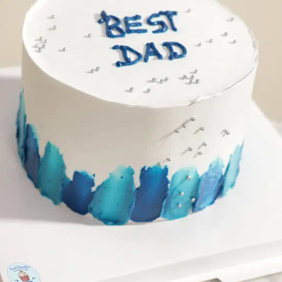 Sweet Sensation Best Dad Blue Palette Knife Cake